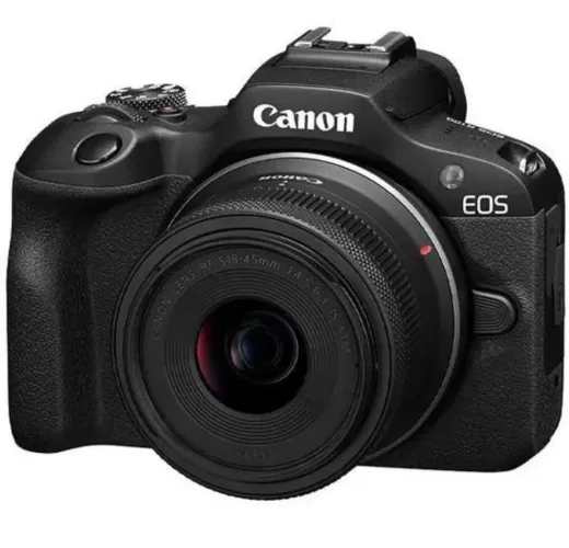 Câmera Canon EOS R100 kit Lente 18-45mm. NOVA