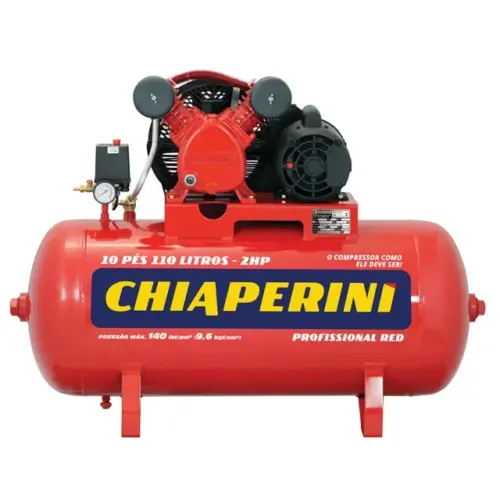 Compressor de Ar 10 Pés 110L 2HP Bivolt Profissional CHIAPERINI-10/110RED