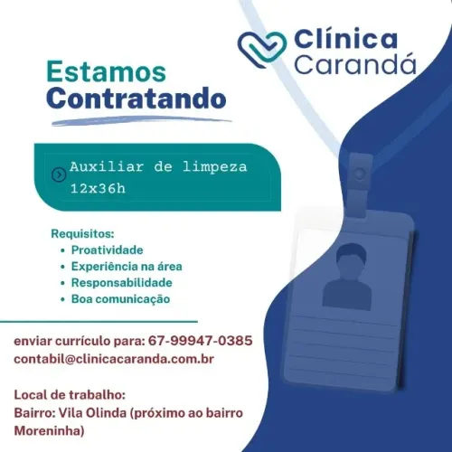 Vaga Auxiliar de Limpeza