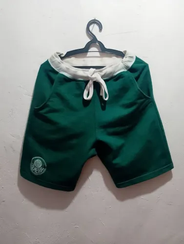 Bermuda P Moletom Palmeiras Escudo Verde
