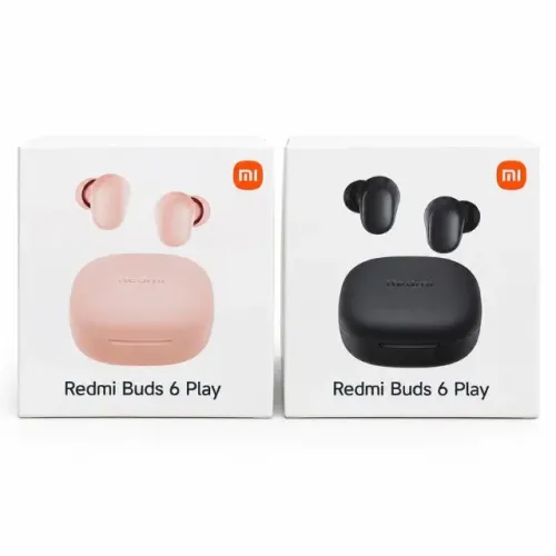 kit 2 fones xiaomi redmi buds 6 play na cor preto e rosa novo lacrado