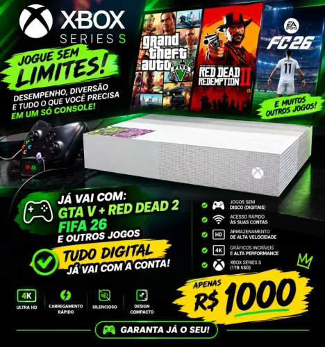 ? XBOX SERIES S ? APENAS R$ 1.000! ?