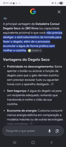 Vendo uma geladeira bem conservada da marca consul de 280 litros ( modelo degelo seco)