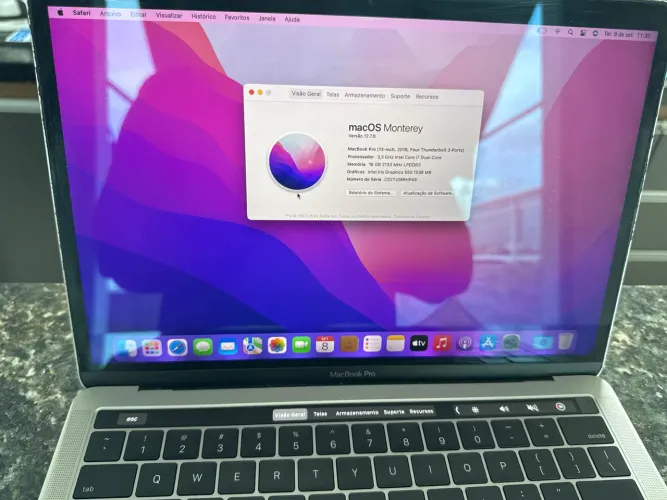 Macbook pro 2016 i7 16gb 512gb touch bar 13 polegadas