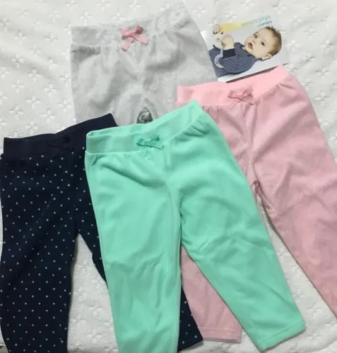 Kit 04 calças fleece Carter?s Tam 3-6 e 18 m