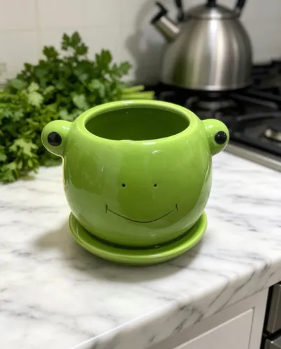 Cachepot Decorativo Sapinho Cerâmica
