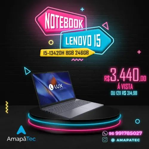 Notebook Lenovo 15.3P I5-13420H 8GB SSD256GB