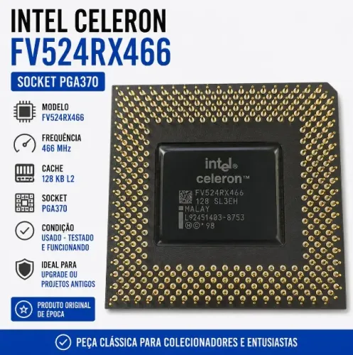 Processador Intel Celeron FV524RX466 Socket PGA370