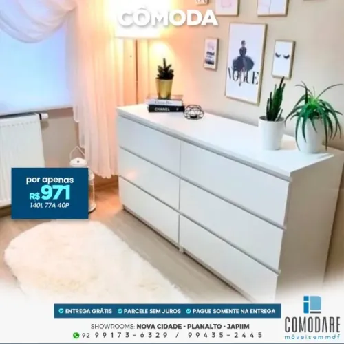 Cômoda 6 Gavetas R$ 971