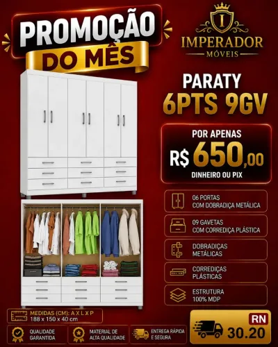 Roupeiro Paraty 6Pt