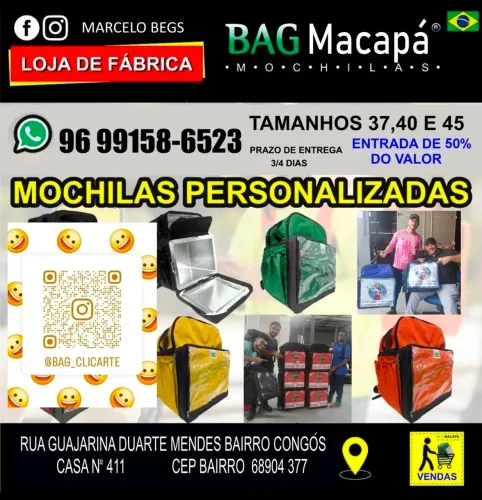 Mochilas de entrega apartir R$160,00