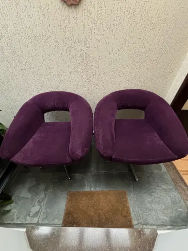 Poltronas roxas giratórias (kit 2)