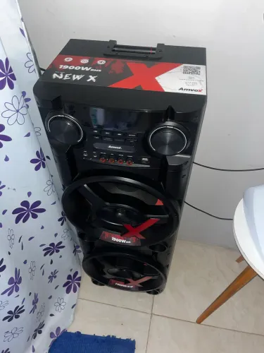 Caixa Amplificada Amvox Aca 1900 Newx 1900w Rms Led Cor Preto