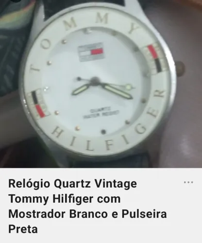 Relógio Tommy Hilfiger Quartz Vintage com Pulseira Preta