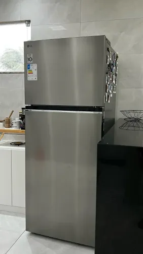 Geladeira LG Frost Free Inverter 395L Duplex Cor Inox Look (GN-B392PLM)