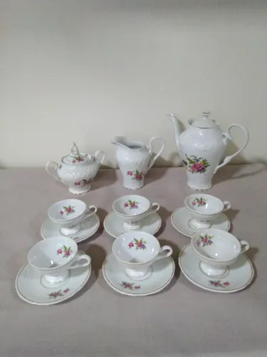 jogo de café Schmidt porcelana 15 peças