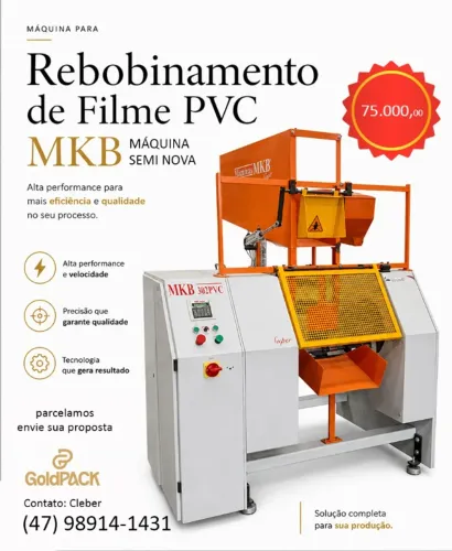 Máquina Rebobinadeira para Filme PVC MKB 302 PVC Super - SEMI NOVA