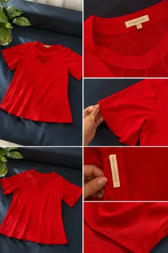 Blusa Victorzenk Vermelha vibrante
