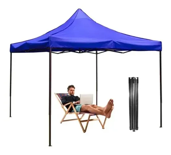 Tenda Sanfonada 3x3 Dobrável Azul - Excelente Estado