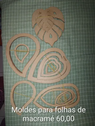 Moldes em MDF para folhas em Macramê
