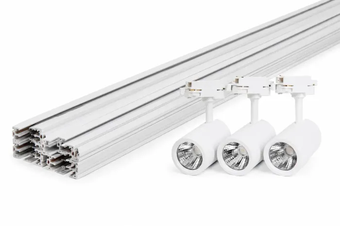 Trilho Eletrificado Branco + 3 Spots LED