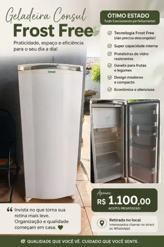 Geladeira Frost Free com garantia