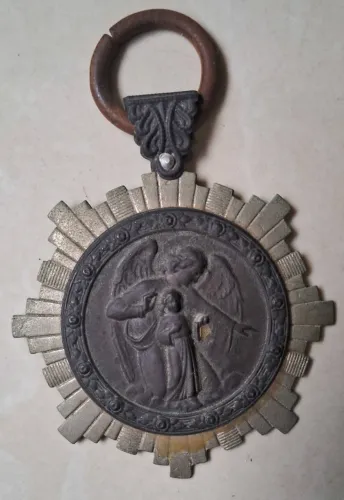 Medalhão Antigo Anjo da Guarda