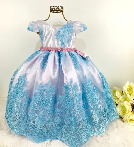 Vestido de festa renda luxo 1 ano
