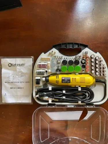 Micro Retífica Nakasaki NK1211 127V Kit 210 Pcs Semi-novo