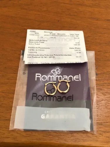 Brinco argola rommanel 