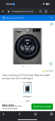 Máquina de lava e seca