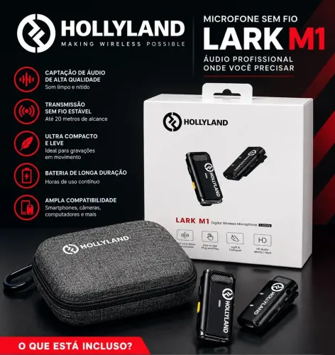 MícronMicrofone Sem Fio Hollyland LARK M1 Solo