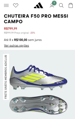 Chuteira Adidas original campo