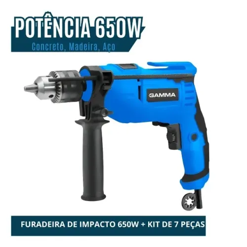 Furadeira de Impacto 1/2" 650W com impacto profissional 220V Gamma Controle Velocidade