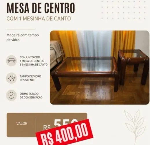 ANTIGO Jogo de Mesa Mogno
