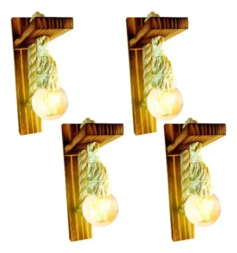 Kit com 4 Arandelas Rústicas Artesanais ?