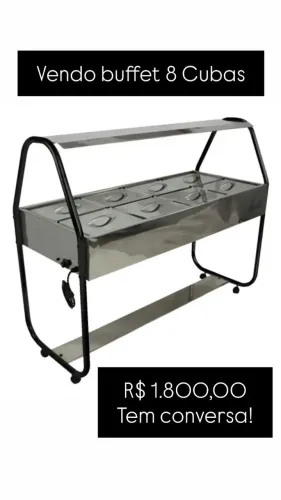 Buffet aquecedor inox 8 cubas