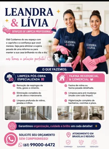 Fazemos limpeza doméstica e pós obra segunda a domingo 