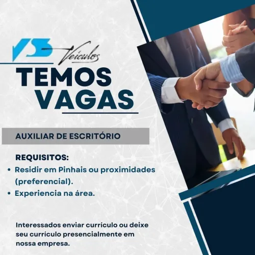 VAGA: AUXILIAR DE ESCRITÓRIO - VS VEÍCULOS