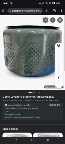 Cesto Brastemp convencional antiga esmaltado