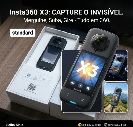 Câmera de ação Insta360 X3 5.7K lacrada