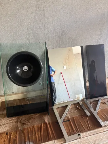 Gabinete de vidro para banheiro 