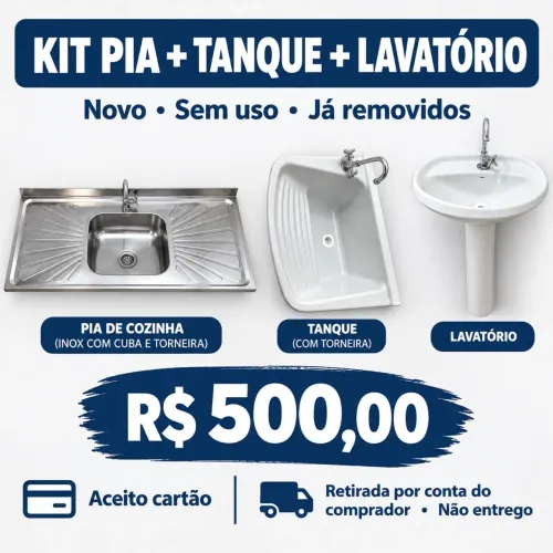 Kit pia tanque lavatório