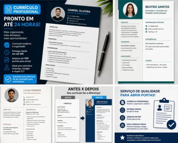 Currículo Profissional Pronto em até 24 Horas