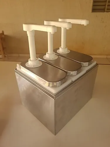 Dispenser de Molhos em Inox 3 Reservatórios 1L Cada