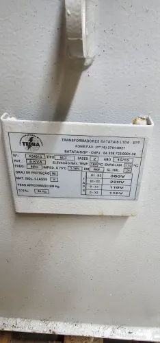  [VENDO] Transformador a Seco 5 KVA TELBA - Alta Proteção IP65