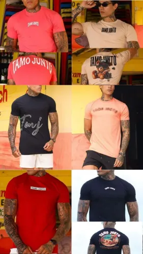 Camisa Masculina Long Preta Tamo Junto Urso Tam P M G