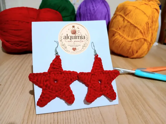 BRINCO DE CROCHÊ ESTRELA