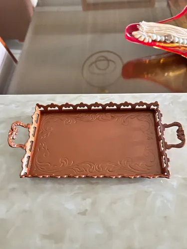 Bandeja de cobre com duas taças século XVIII