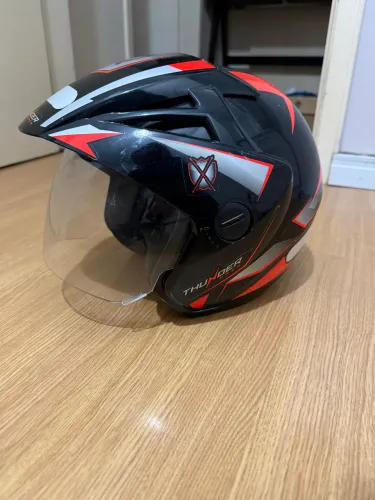 Capacete Aberto Para Motociclista Ebf Thunder Open Steel.